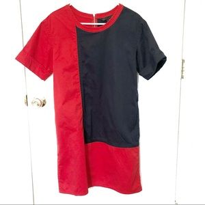 Bauhaus Colorblock Cotton Twill Shift Dress